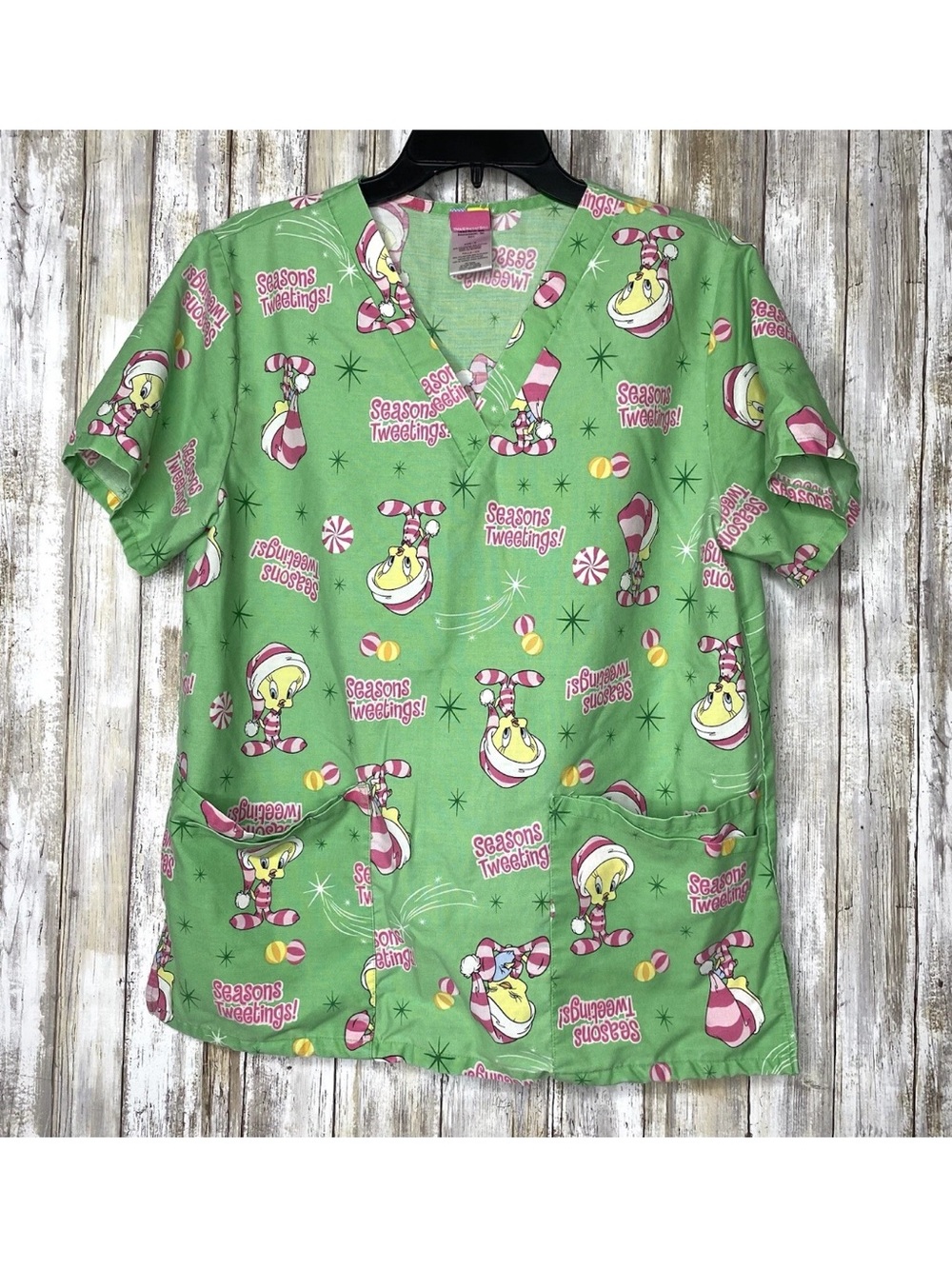 Tweety bird Christmas scrub top 2 xl